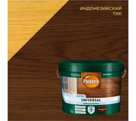 Пропитка 2 в 1 Pinotex UNIVERSAL индонезийский тик, 9 л 5620468 
