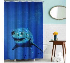 Шторка для ванны MELODIA тканевая MZ-44 Акула 180х200 см 20814 