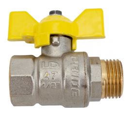Шаровой кран LD латунь никель газ Pride Ду 15 Ру40 ВР/НР 007-8053 537158 