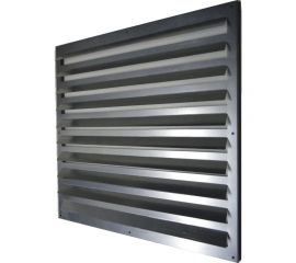 Решетка жалюзийная накладная из листовой оцинкованной стали с наружными жалюзи с подгибом 500x500 мм ООО Вентмаркет RG000150 