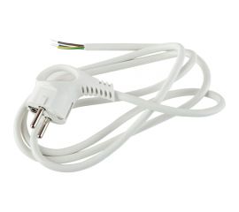 Сетевой шнур с вилкой ЭРА UX-3x0,75-1,5m-W с заземлением 1,5м ПВС 3x0,75мм2 белый Б0048688 