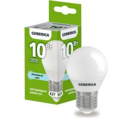 Светодиодная лампа GENERICA G45 шар 10Вт 230В 6500К E27 LL-G45-10-230-65-E27-G 