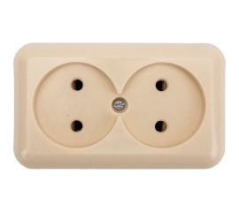 Розетка ООО Ливны-Электро РА 10-009 2-х местная с донышком, слоновая кость РА 1937 