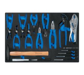 Набор съемников стопорных колец, молоток, выколотки, ложемент, 17 предметов KING TONY, 9-90217GRV02 