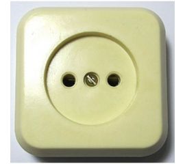 Розетка ООО Ливны-Электро РА 10-007 квадратная, слоновая кость РАф 721 