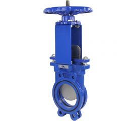 Шиберная задвижка DN.ru ножевая GGG40-SS304-NBR-2W Ду150 Ру10, двухсторонняя, штурвал D040-03168 