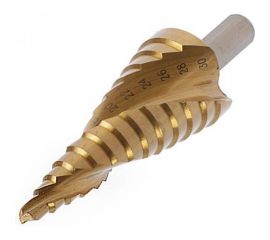 Сверло ступенчатое PRO (6-30 мм; HSS TiN; спиральный профиль; трехгранный хвостовик) ТУНДРА 4087170 