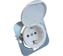 Механизм 1-местной розетки Bylectrica СУ с с заземлением, с крышкой, серия ПРОВАНС, белый, РС16-1412 