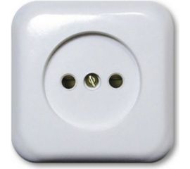 Розетка ООО Ливны-Электро РА 10-007 квадратная с донышком, белая РА 1727 