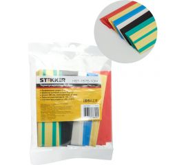Набор термоусадочных трубок STEKKER HSHT-1575-10M длина 10 см, коэф. усадки 2:1, мультиколор 21шт в упаковке 39716 