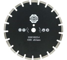 Алмазный диск сегментированный по бетону 350х10х32/25.4 мм TORGWIN T817161 