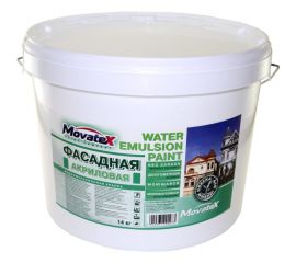 Водоэмульсионная фасадная краска Movatex супербелая, моющаяся, 14 кг Т02334 