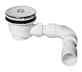 Сифон для поддона McAlpine (выпуск 113 мм) 90/100-1 1/2, h=82 мм, с гофрой 40/50 (L=300-500мм) MRS4C-F 