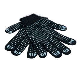 Трикотажные перчатки Gigant с ПВХ-покрытием точка, 10 класс, черные GGC-11 