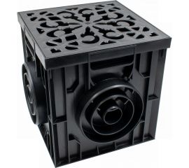 Дождеприемник Ecoteck пластиковый, 300x300, в сборе с решеткой, пластиковой, черный ДИ 13105000 46642 