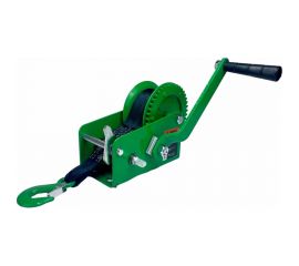 Лебедка ручная барабанная HITCH HW 900 кг лента 10 м SZ073177 