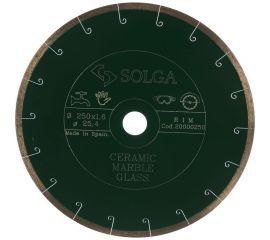 Диск алмазный сплошной (250х25,4 мм) CERAMICS MARBLE Solga Diamant 20000250 