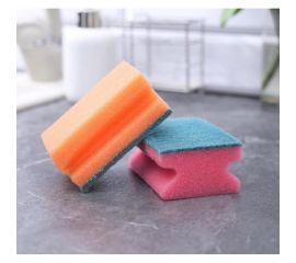 Бытовая губка Доляна Профиль-2 с чистящим слоем, МИКС 9х6.5х4.5 см 672783 