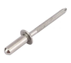 Вытяжная нержавеющая заклепка со стандартным бортиком KREPFIELD закрытый конец, 4,8x14 мм, ISO 16585, А2, 100 шт. 16585ЗАКЛЕПКА4,8Х14А2-100 