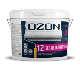 Акрилатно-латексная краска OZON ВД-АК 152 А 12 (моющаяся; белая; 9 л; 12 кг) ВД-АК-152А-12 