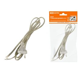 Шнур с плоской вилкой TDM ШУ02 ШВВП 2x0,75мм2 1,7 м. прозрачный SQ1305-0014 