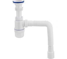 Сифон VIRPLAST "Элит" 1 1/2x40 универсальный для мойки и раковины с пластиковой решеткой 30987060 