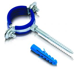 Металлический сантехнический хомут для труб 20 Blue Ocean шуруп и дюбель в компл. PPRF/MSHTS 20 