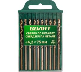 Сверло по металлу спиральное 4.2x43x75 мм, 10 штук ВОЛАТ 85042-075 