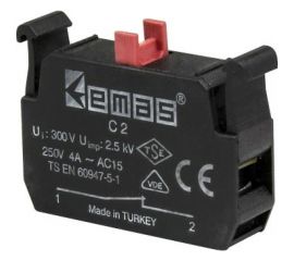 Блок-контакт Emas Стоп, 1НЗ, серия C, 250В AC, 4А C2 