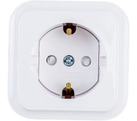 Розетка Bylectrica 1-местная ОУ с заз.конт. со шторкой, серия ПРАЛЕСКА, белый, РА16-280 