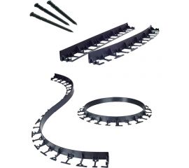 Садовый пластиковый бордюр ГеоПластБорд высота 45 мм, 12 м, 48 кольев GPB45.12.48 