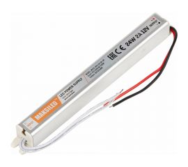 Блок питания MAKSILED 12В, 24Вт, IP20, 2A, 176x18x18мм, металл MLPS-NW-24-12-UT 