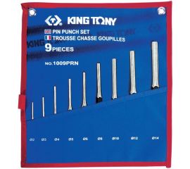 Набор выколоток в чехле из теторона (9 предметов) KING TONY 1009PRN 
