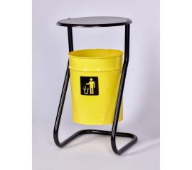Уличная урна ПРОФМЕТСТИЛЬ металл, желтая, с крышкой Арт 501 