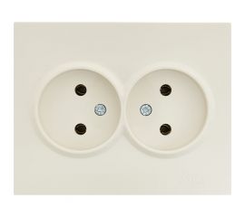Двойная розетка Lezard VESNA без заземления, ПБТ, крем 742-0300-128B 