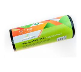 Мешки для мусора сверхпрочные (10 шт; 160 л; 45 мкм; 80х120 см; ПВД) EUROHOUSE 9084 