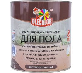 Эмаль для пола OLECOLOR алкидно-уретановая, быстросохнущая (6 часов), красно-коричневый 4300007480 