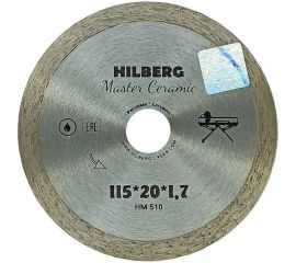 Диск алмазный отрезной сплошной Master Сeramic 115х20 мм Hilberg HM510 