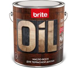 Масло-воск для террасной доски BRITE FLEXX бесцветное, банка 2.5 л, 212476 