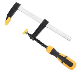 Столярная F-образная струбцина DELI dl110830 300x80 мм, максимальное усилие зажима 1500 Н, резьба 9,5 мм, штанга 3,5 мм 112038 