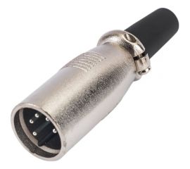 Разъем XLR 5P штекер Pro Legend металл на кабель с хомутом 70мм, PL2188 