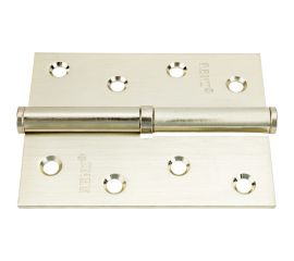 Стальная петля RENZ 100х75х2.5 мм, б/колп., с обв., левая, латунь матовая INRENZ L 100 FH SG- 