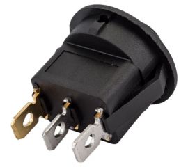 Круглая клавиша Nord-Yada 12V 20А черная с синей LED подсветкой (3контакта) ON-OFF (2шт в упаковке) 905477 