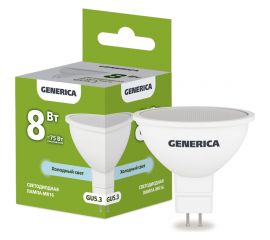 Светодиодная лампа GENERICA MR16 софит 8Вт 230В 6500К GU5.3 LL-MR16-08-230-65-GU5-G 