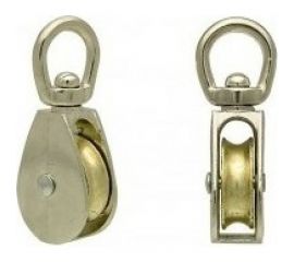 Одинарный блок Bohrer металл. никель, 1 1/4"" 30 мм, под трос 8 мм, 1 шт. BOM-1 1/4 