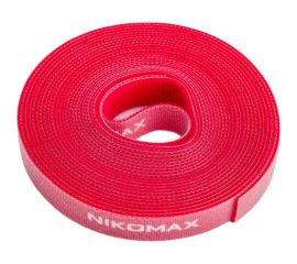 Стяжка-липучка NIKOMAX нарезаемая, в рулоне 5 м, ширина 15 мм, красная NMC-CTV05M-15-RL-RD 