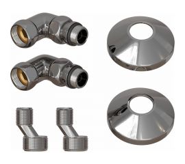 Комплект подключения для полотенцесушителя Point 3/4x1/2 гш со сгоном, хром PN93412 