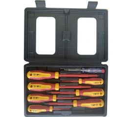 Набор изолированных отверток BIST в пластиковом футляре 8 шт, Cr-V, VDE, SL 0.5x3.0x75 BWD541B 