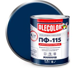 Эмаль OLECOLOR ПФ-115 синий, 2.7 кг 4300000237 