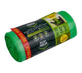 Пакеты зеленые с ушками для мусора 30 шт, 35 л, 12 мкм MASTER FRESH 218382 